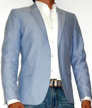 Light Blue Blazer With White Dress Shirt