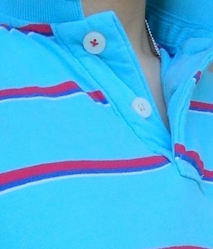 Men's Abercrombie & Fitch Blue Striped Polo