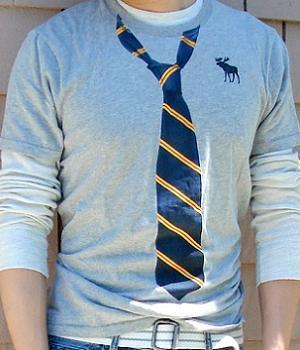 Men's Abercrombie & Fitch Grey Tie T-Shirt