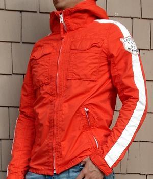 Men's Abercrombie & Fitch Orange Nylon Hoodie Jacket