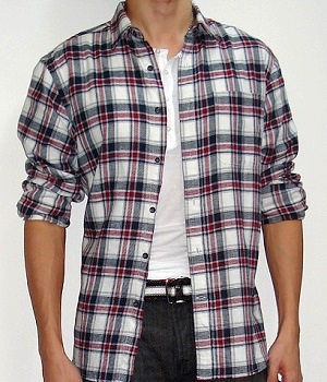 VITryst-Men Classic Casual Classic Plaid Long-Sleeve Washed Longshirt 