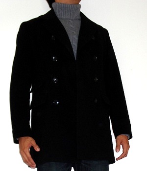 Men's Banana Republic Black Wool Pea Coat