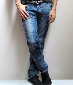 Men's Blue Skinny Snow Jeans