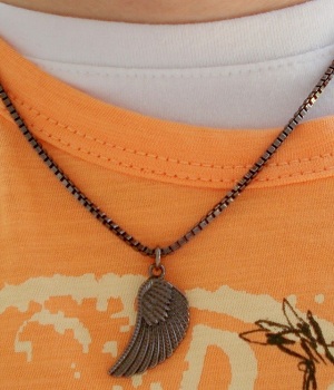 Men's G By Guess Bronze Eagle Wing Pendant Necklace