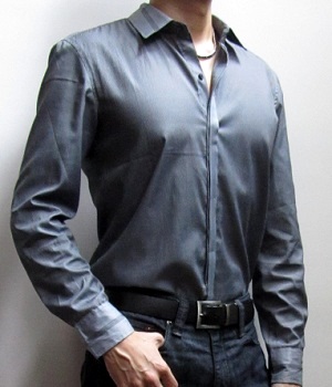 charcoal grey mens dress shirt