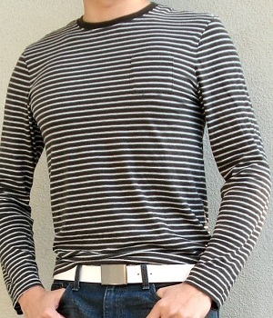 Club Monaco Black Striped T-Shirt