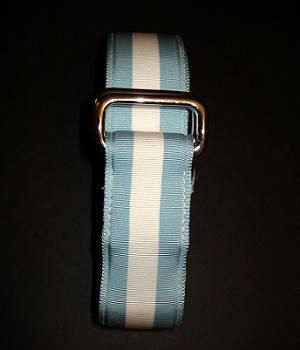 Men's Club Monaco Blue White Nylon Webbing Ribbon Belt