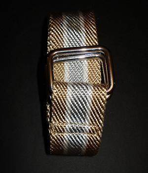 Men's Club Monaco Gold Striped Webbing Belt