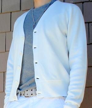 White Button Down Cardigan - Men's Fashion For Less