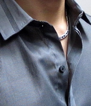 Men's Calvin Klein Dark Gray Pinstripe Dress Shirt