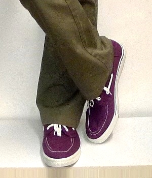 purple canvas shoes