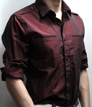 dark red dress shirt