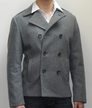 Men's Express Heather Gray Wool Pea Coat