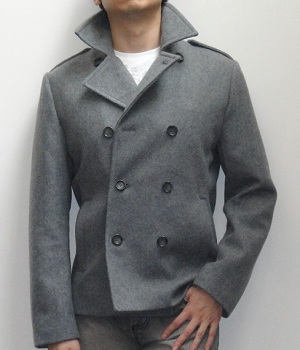 Express Heather Gray Wool Pea Coat - Men's Fashion For Less