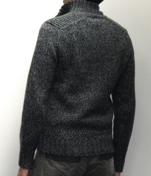 Men's Express Marled Dark Gray Half Zip Mock Neck Sweater