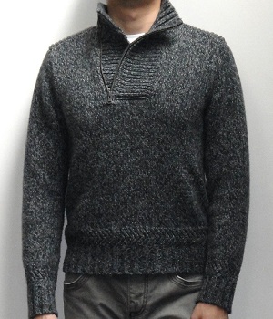 Express Marled Dark Gray Half Zip Mock Neck Sweater