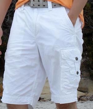 White Cargo Shorts - Men's Fashion For Less