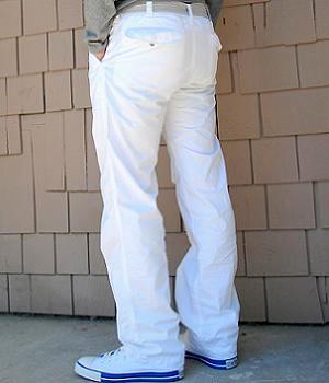 mens white cotton trousers