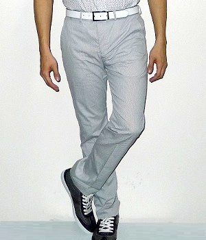 Men's Express White Cotton Pinstripe Straight Suit Pants