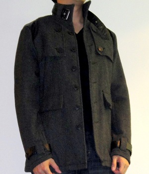 Men's G By Guess Gray Steel Neo Herringbone Coat