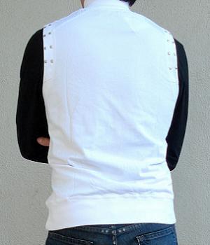 Men's G By Guess White Zipper Mock Neck Vest