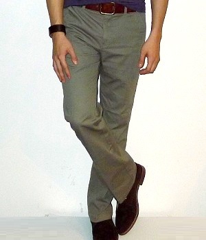 Giordano Dark Khaki Cotton Straight Pants