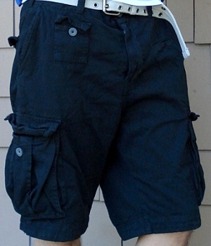 Men's H&M Black Belted Cargo Shorts