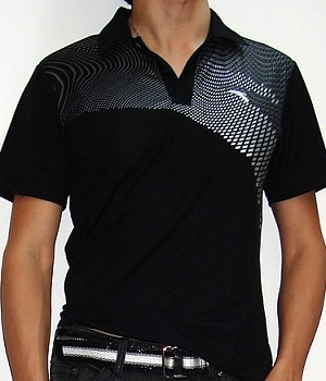 Men's H&M Black Graphic Polo Shirt
