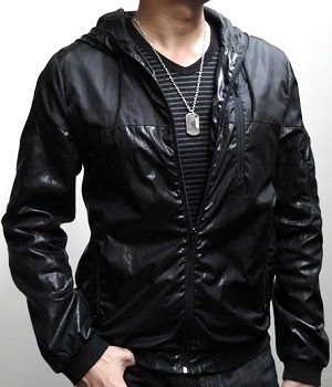 Men's H&M Black Lightweight Zip Hooded Jacket