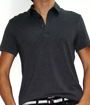 dark polo shirt