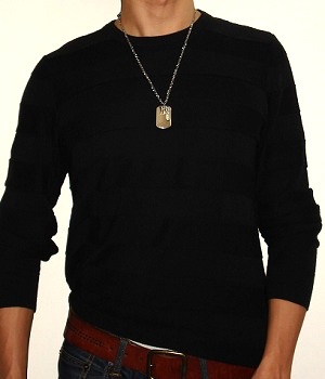 Men's H&M Solid Black Crew Neck Sweater