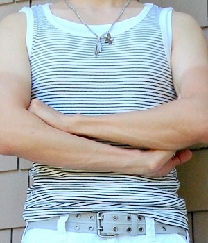 H&M White Black Striped Tank Vest