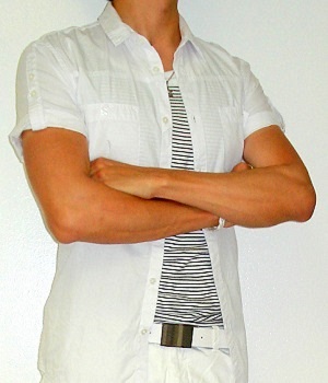 h&m white short sleeve shirt