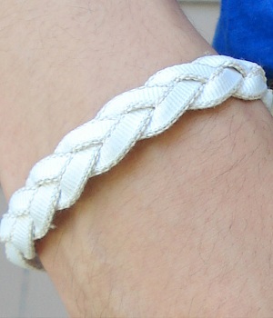 Men's H&M White Woven Bracelet