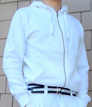 Men's H&M White Zip Up Hoodie