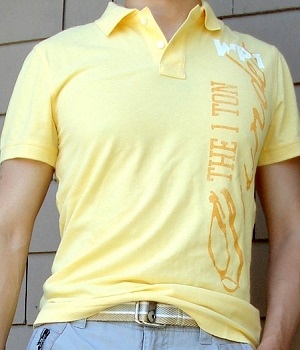 Men's H&M Yellow Graphic Polo