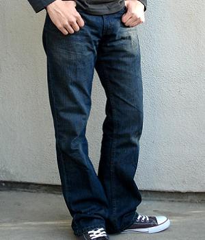 Levis Dark Blue Boot Cut Jeans - Men's Fashion For Less