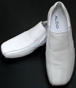 ALDO White Leather Slip On Shoes
