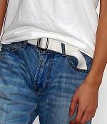 American Eagle Solid White Cotton Belt