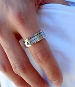 G By Guess Silver Cross Spinner Ring