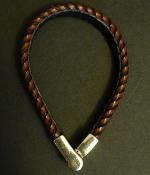 H&M Brown Braided Leather Bracelet
