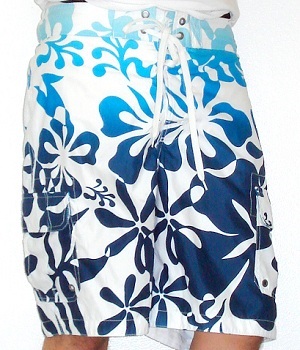 Merona White Floral Swim Shorts