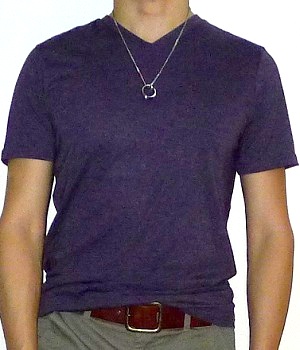 Men's Mossimo Purple V-neck Short Sleeve T-shirt