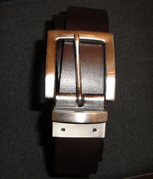 Men's NET Dark Brown Reversible Swivel Buckle Leather Belt