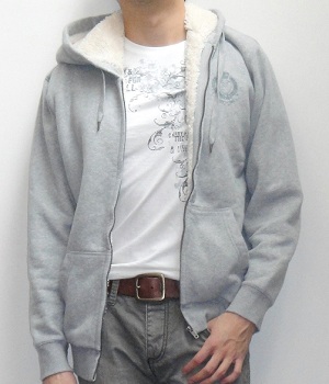 Men's NET Gray Zip Hoodie Jacket