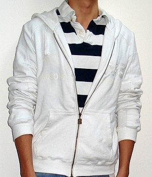 White hoodie hotsell jacket men's