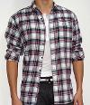 American Eagle Black Red White Plaid Long Sleeve Shirt American Eagle Black Red White Plaid Long Sleeve Shirt