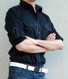 Express Black Piped Military Shirt Express Black Piped Military Shirt