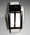 Express White Leather Belt With Black Rectangle Buckle Express White Leather Belt With Black Rectangle Buckle