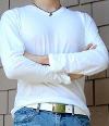 White Long Sleeve V-Neck T-Shirt White Long Sleeve V-Neck T-Shirt